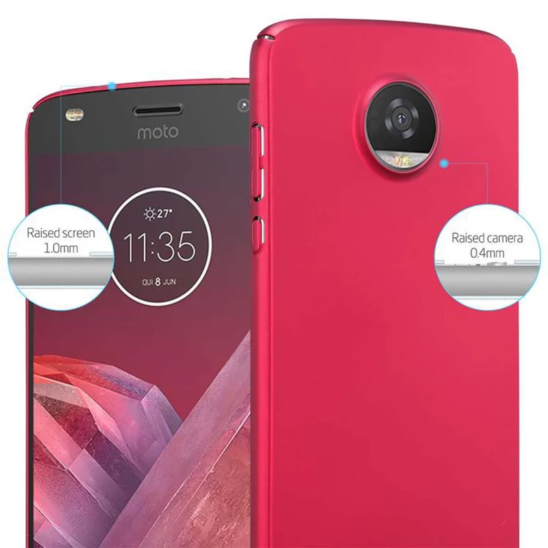Cadorabo Hülle kompatibel mit Motorola MOTO Z2 PLAY / Z2 FORCE Hard Case Schutzhülle in Metall Optik gegen Kratzer und Stöße