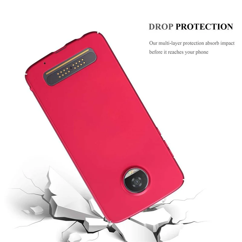 Cadorabo Hülle kompatibel mit Motorola MOTO Z2 PLAY / Z2 FORCE Hard Case Schutzhülle in Metall Optik gegen Kratzer und Stöße