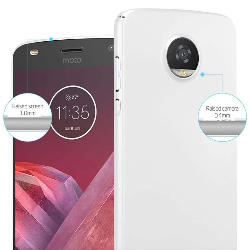 Cadorabo Hülle kompatibel mit Motorola MOTO Z2 PLAY / Z2 FORCE Hard Case Schutzhülle in Metall Optik gegen Kratzer und Stöße