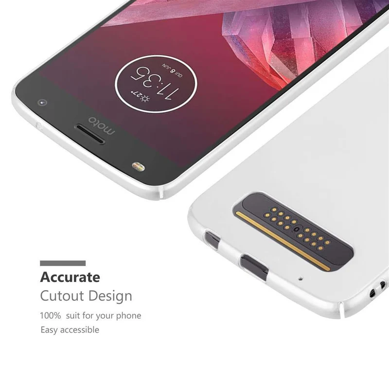 Cadorabo Hülle kompatibel mit Motorola MOTO Z2 PLAY / Z2 FORCE Hard Case Schutzhülle in Metall Optik gegen Kratzer und Stöße
