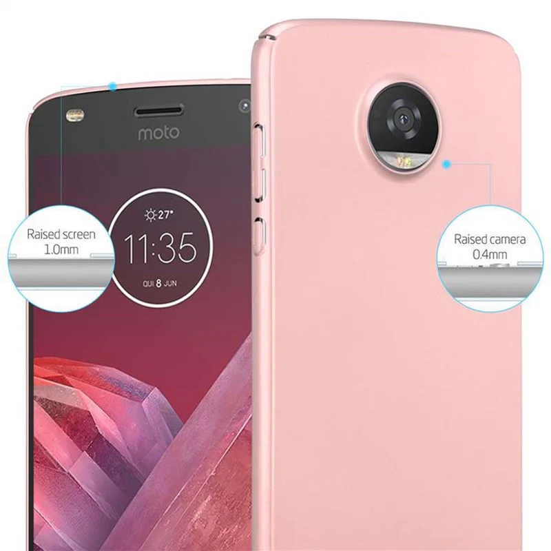 Cadorabo Hülle kompatibel mit Motorola MOTO Z2 PLAY / Z2 FORCE Hard Case Schutzhülle in Metall Optik gegen Kratzer und Stöße