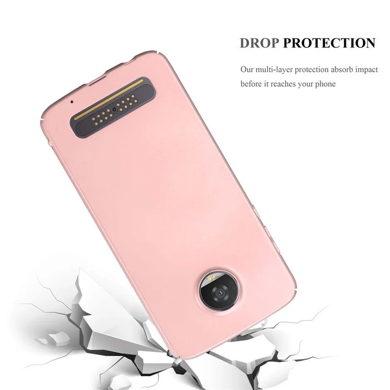 Cadorabo Hülle kompatibel mit Motorola MOTO Z2 PLAY / Z2 FORCE Hard Case Schutzhülle in Metall Optik gegen Kratzer und Stöße