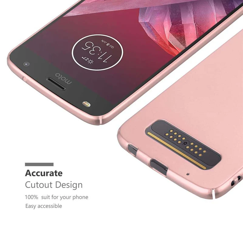 Cadorabo Hülle kompatibel mit Motorola MOTO Z2 PLAY / Z2 FORCE Hard Case Schutzhülle in Metall Optik gegen Kratzer und Stöße