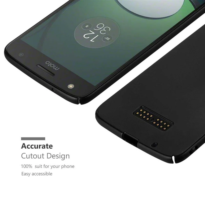 Cadorabo Hülle kompatibel mit Motorola MOTO Z Hard Case Schutzhülle in Metall Optik gegen Kratzer und Stöße