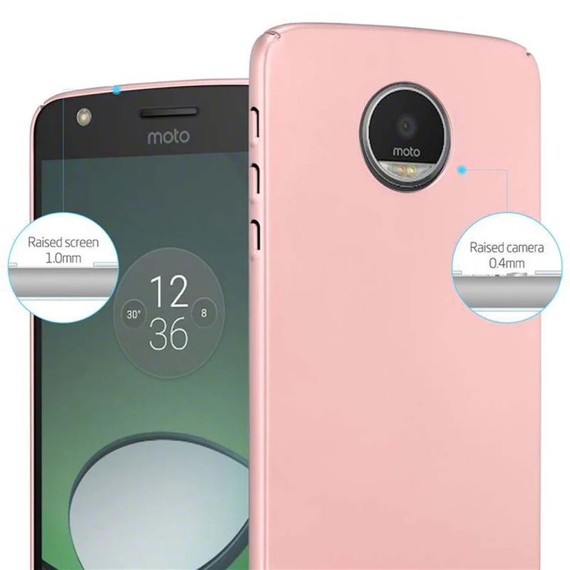 Cadorabo Hülle kompatibel mit Motorola MOTO Z Hard Case Schutzhülle in Metall Optik gegen Kratzer und Stöße