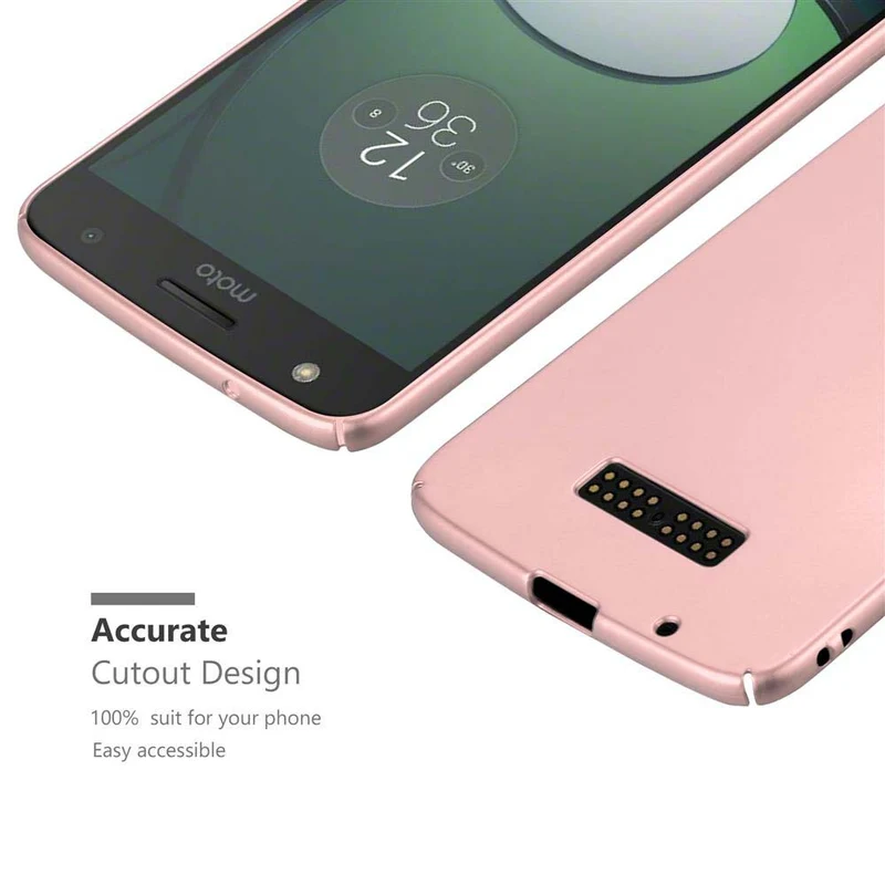Cadorabo Hülle kompatibel mit Motorola MOTO Z Hard Case Schutzhülle in Metall Optik gegen Kratzer und Stöße