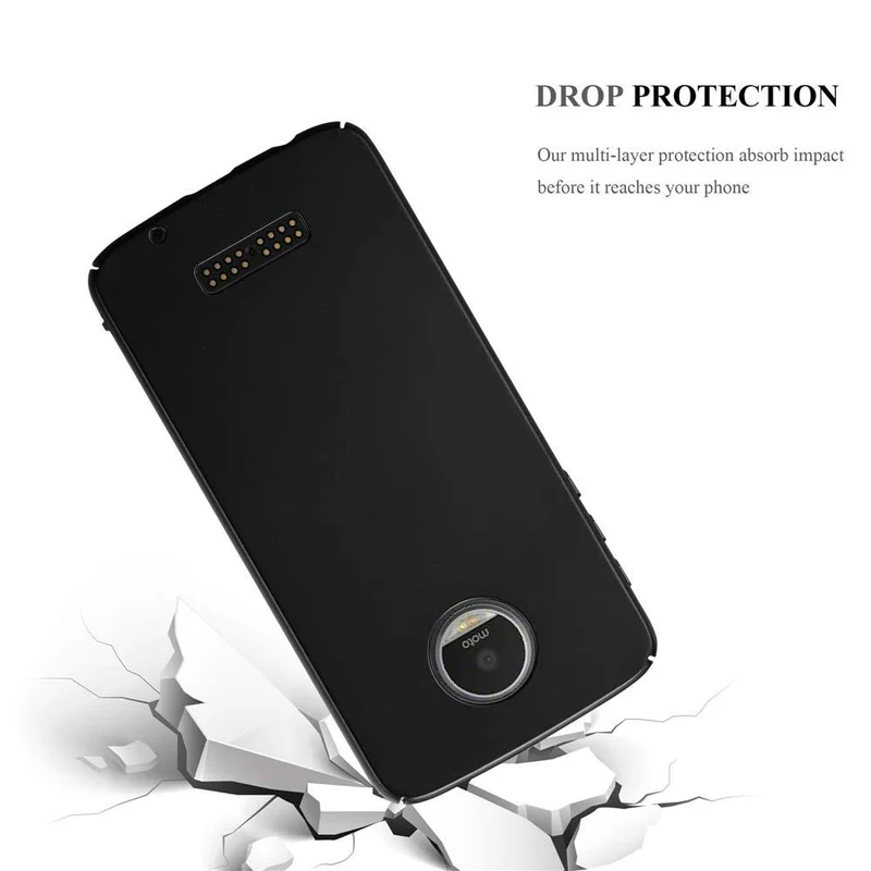 Cadorabo Hülle kompatibel mit Motorola MOTO Z PLAY Hard Case Schutzhülle in Metall Optik gegen Kratzer und Stöße