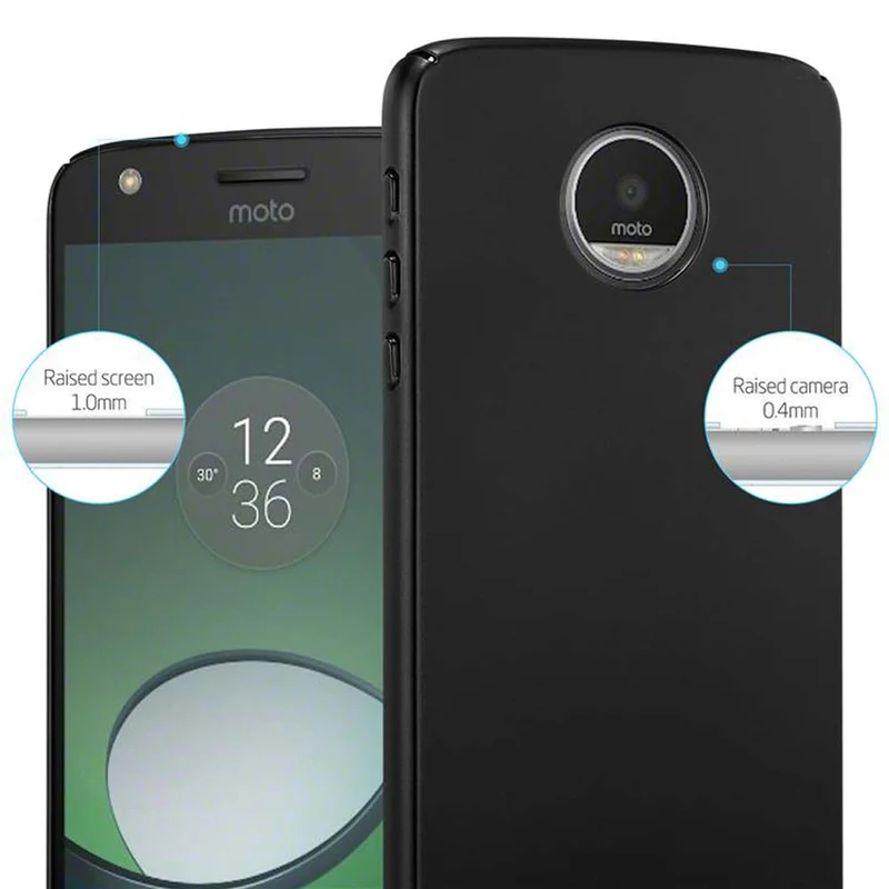 Cadorabo Hülle kompatibel mit Motorola MOTO Z PLAY Hard Case Schutzhülle in Metall Optik gegen Kratzer und Stöße