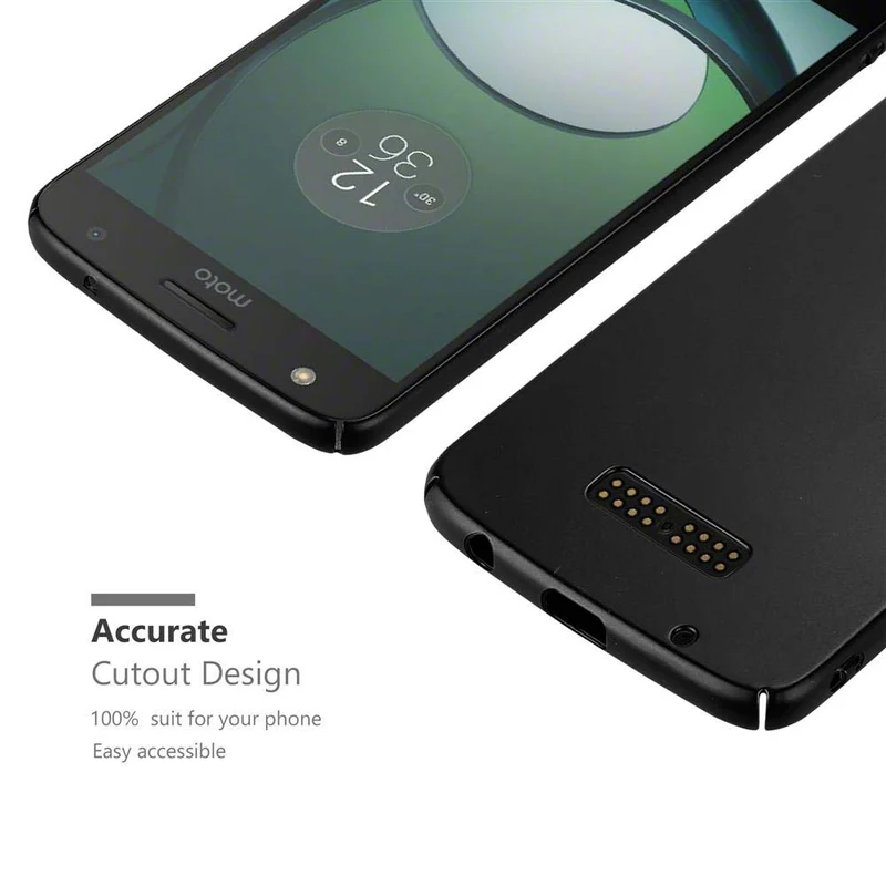 Cadorabo Hülle kompatibel mit Motorola MOTO Z PLAY Hard Case Schutzhülle in Metall Optik gegen Kratzer und Stöße