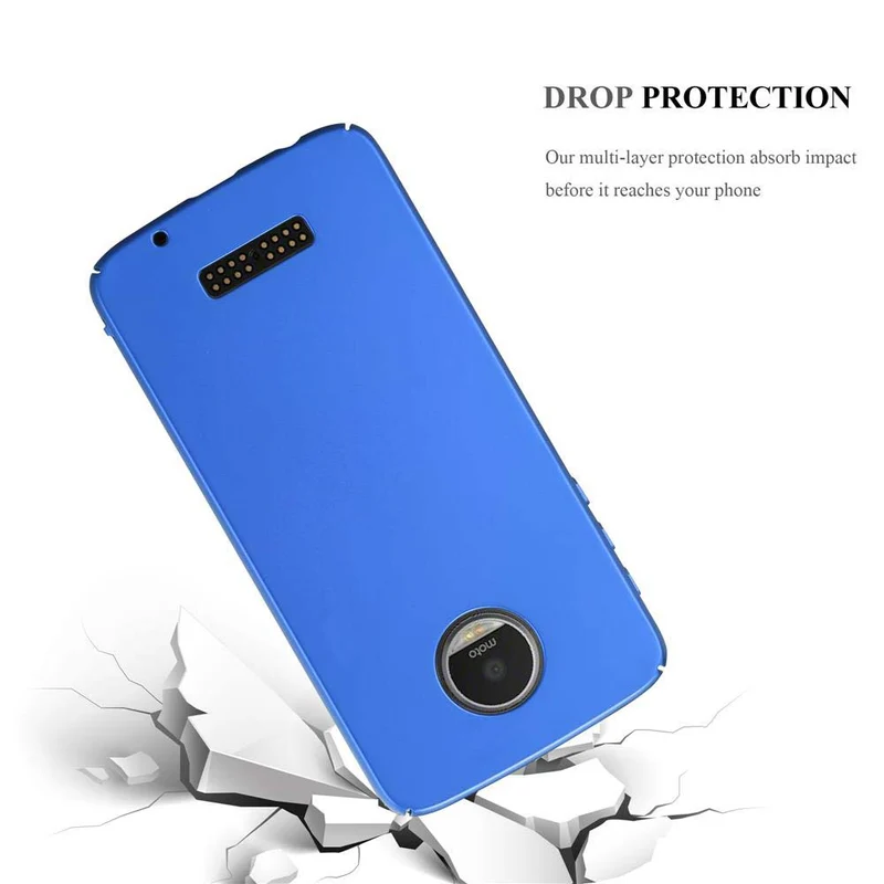Cadorabo Hülle kompatibel mit Motorola MOTO Z PLAY Hard Case Schutzhülle in Metall Optik gegen Kratzer und Stöße