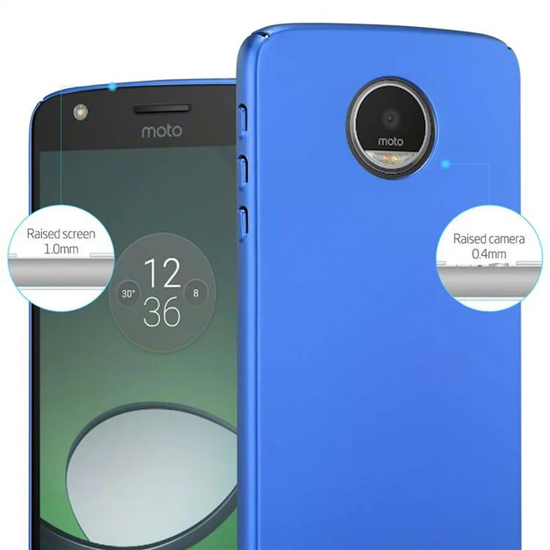 Cadorabo Hülle kompatibel mit Motorola MOTO Z PLAY Hard Case Schutzhülle in Metall Optik gegen Kratzer und Stöße