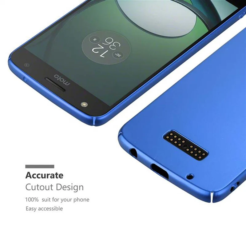 Cadorabo Hülle kompatibel mit Motorola MOTO Z PLAY Hard Case Schutzhülle in Metall Optik gegen Kratzer und Stöße