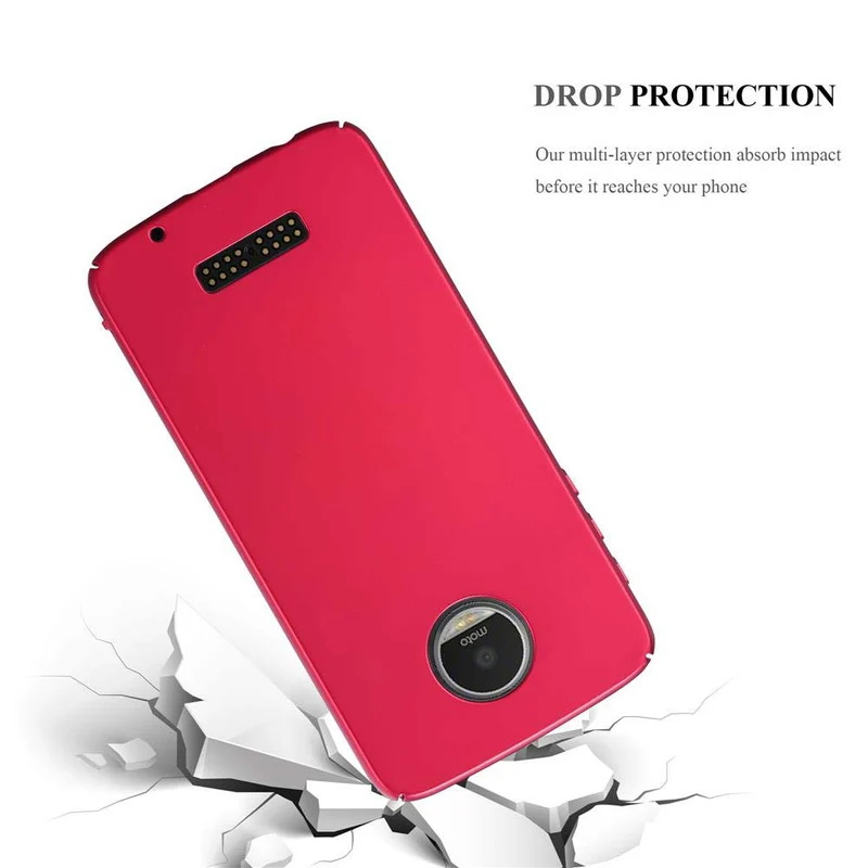 Cadorabo Hülle kompatibel mit Motorola MOTO Z PLAY Hard Case Schutzhülle in Metall Optik gegen Kratzer und Stöße