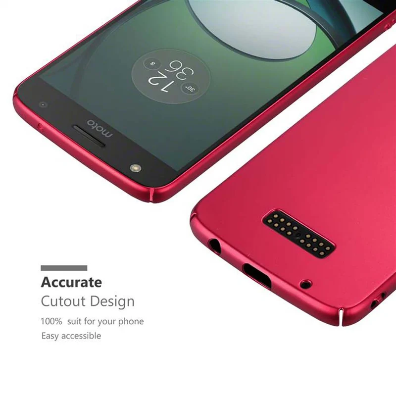 Cadorabo Hülle kompatibel mit Motorola MOTO Z PLAY Hard Case Schutzhülle in Metall Optik gegen Kratzer und Stöße