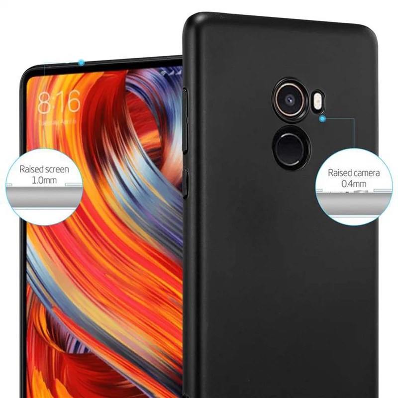 Cadorabo Hülle kompatibel mit Xiaomi Mi MIX 2 Hard Case Schutzhülle in Metall Optik gegen Kratzer und Stöße