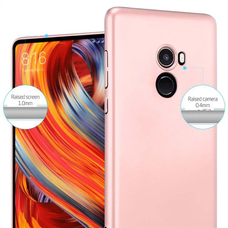 Cadorabo Hülle kompatibel mit Xiaomi Mi MIX 2 Hard Case Schutzhülle in Metall Optik gegen Kratzer und Stöße