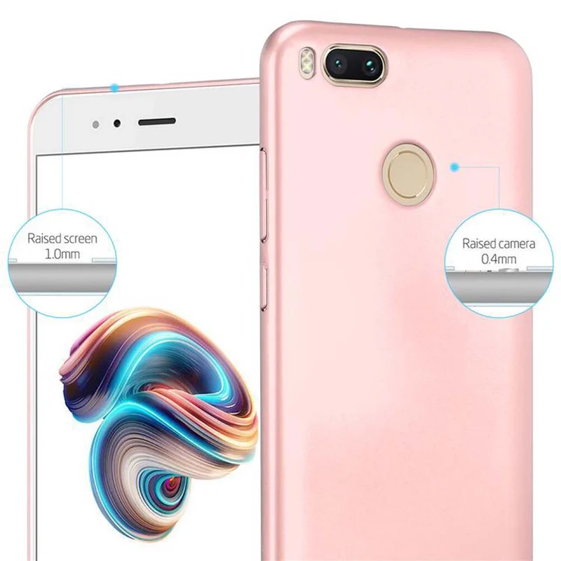 Cadorabo Hülle kompatibel mit Xiaomi Mi A1 / Mi 5X Hard Case Schutzhülle in Metall Optik gegen Kratzer und Stöße