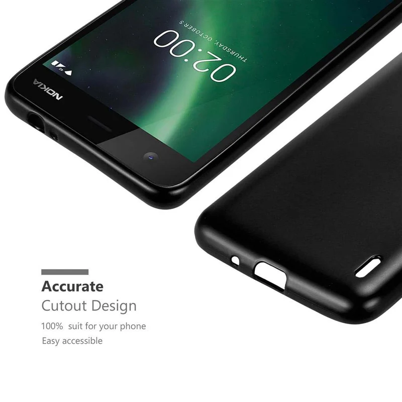 Cadorabo Hülle kompatibel mit Nokia 2 2017 Schutzhülle aus flexiblem TPU Silikon