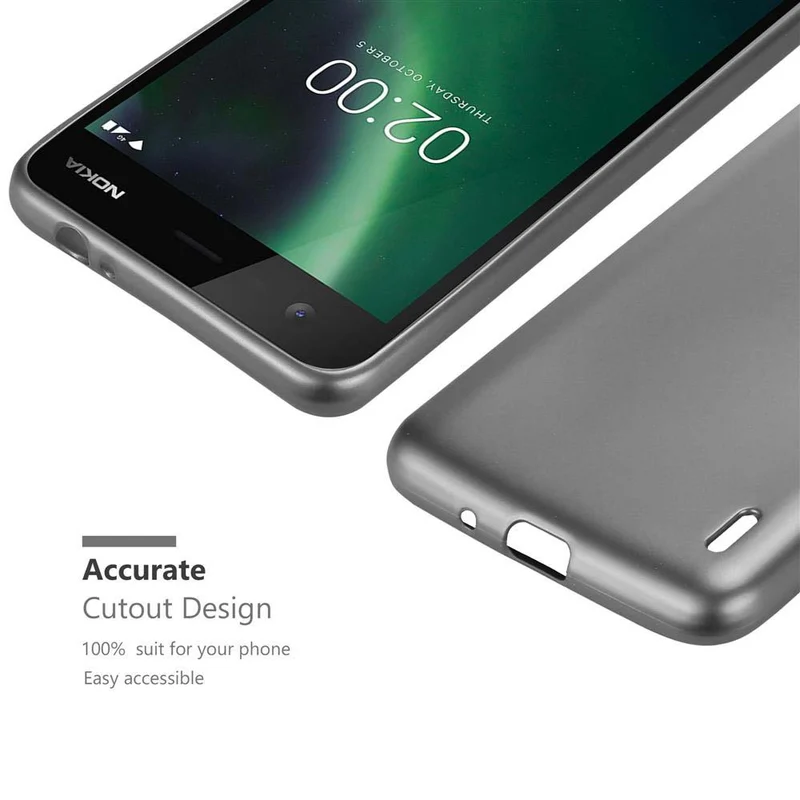 Cadorabo Hülle kompatibel mit Nokia 2 2017 Schutzhülle aus flexiblem TPU Silikon