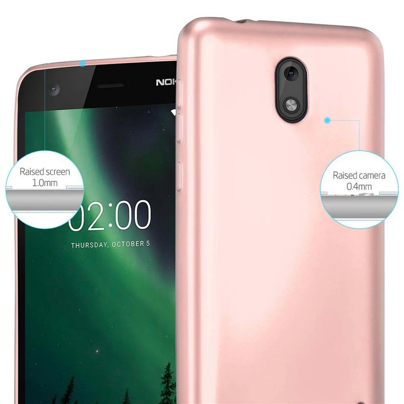Cadorabo Hülle kompatibel mit Nokia 2 2017 Schutzhülle aus flexiblem TPU Silikon