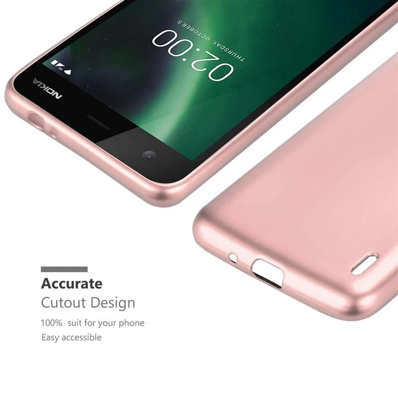 Cadorabo Hülle kompatibel mit Nokia 2 2017 Schutzhülle aus flexiblem TPU Silikon
