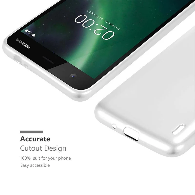 Cadorabo Hülle kompatibel mit Nokia 2 2017 Schutzhülle aus flexiblem TPU Silikon