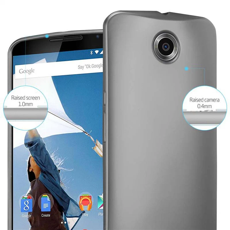 Cadorabo Hülle kompatibel mit Motorola Google NEXUS 6 Schutzhülle aus flexiblem TPU Silikon