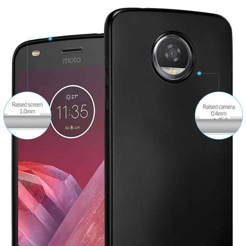 Cadorabo Hülle kompatibel mit Motorola MOTO Z2 PLAY / Z2 FORCE Schutzhülle aus flexiblem TPU Silikon