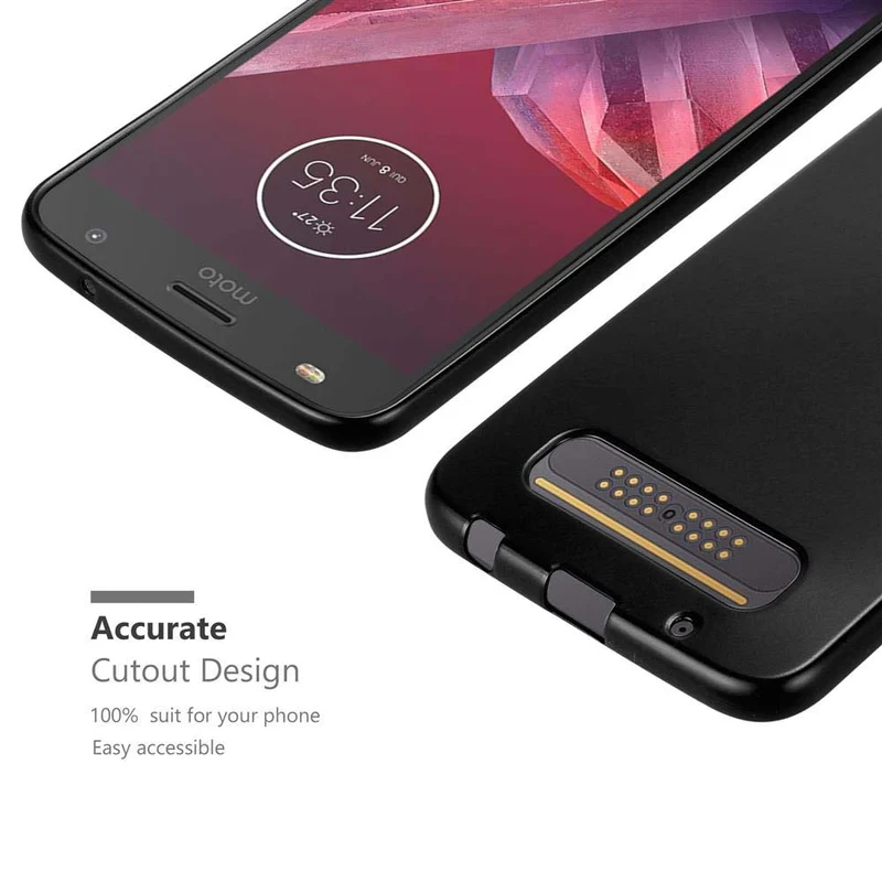 Cadorabo Hülle kompatibel mit Motorola MOTO Z2 PLAY / Z2 FORCE Schutzhülle aus flexiblem TPU Silikon