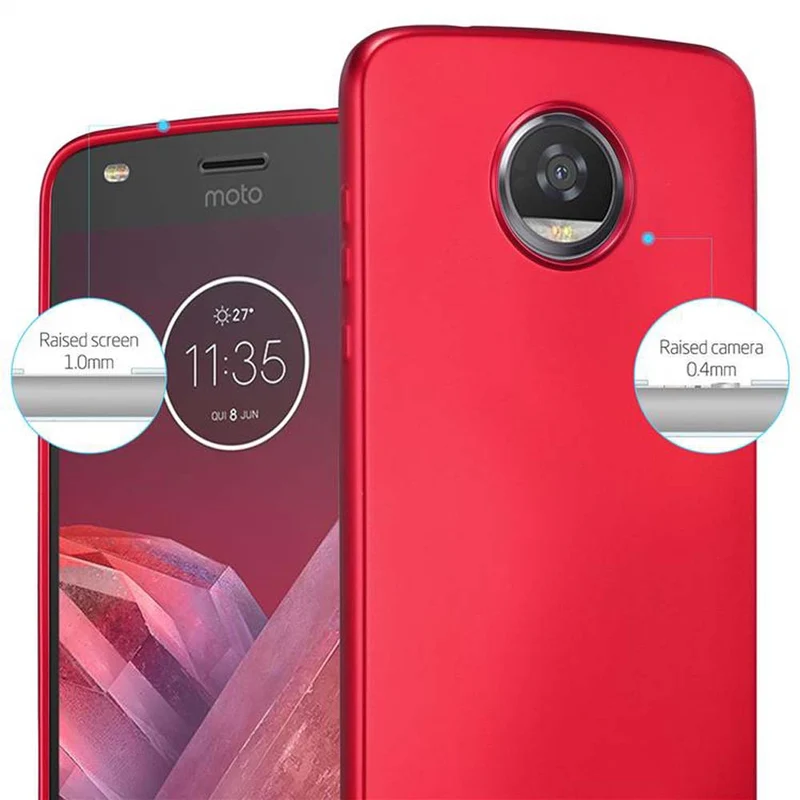 Cadorabo Hülle kompatibel mit Motorola MOTO Z2 PLAY / Z2 FORCE Schutzhülle aus flexiblem TPU Silikon