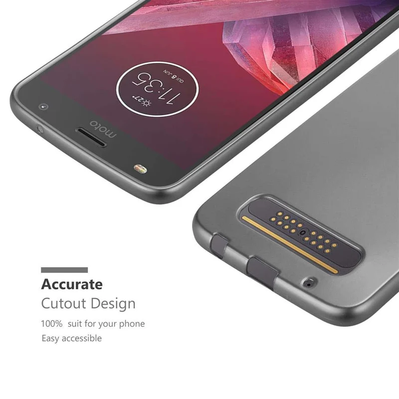 Cadorabo Hülle kompatibel mit Motorola MOTO Z2 PLAY / Z2 FORCE Schutzhülle aus flexiblem TPU Silikon