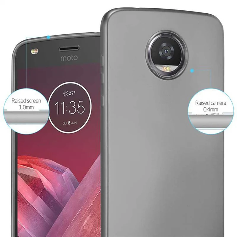 Cadorabo Hülle kompatibel mit Motorola MOTO Z2 PLAY / Z2 FORCE Schutzhülle aus flexiblem TPU Silikon