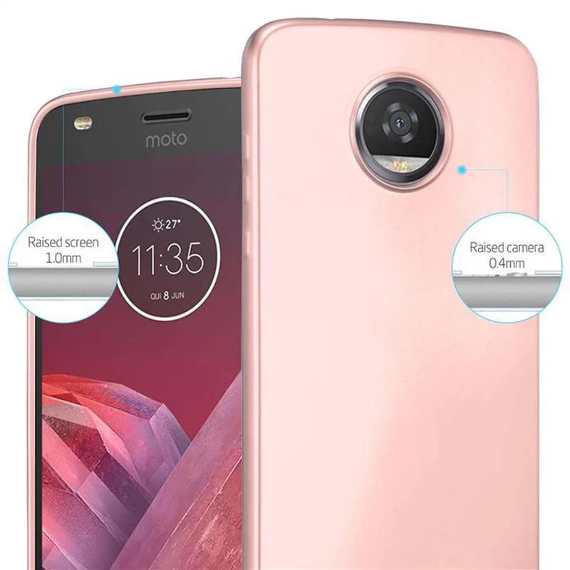 Cadorabo Hülle kompatibel mit Motorola MOTO Z2 PLAY / Z2 FORCE Schutzhülle aus flexiblem TPU Silikon