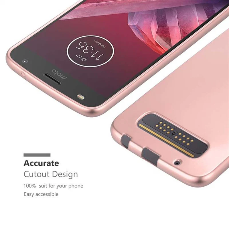 Cadorabo Hülle kompatibel mit Motorola MOTO Z2 PLAY / Z2 FORCE Schutzhülle aus flexiblem TPU Silikon