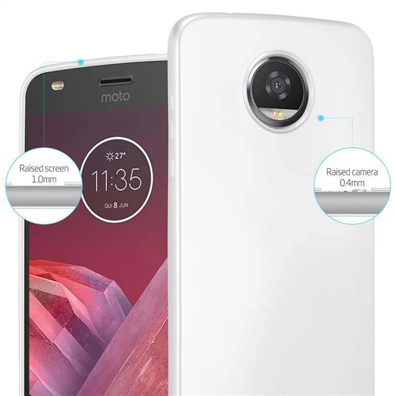 Cadorabo Hülle kompatibel mit Motorola MOTO Z2 PLAY / Z2 FORCE Schutzhülle aus flexiblem TPU Silikon