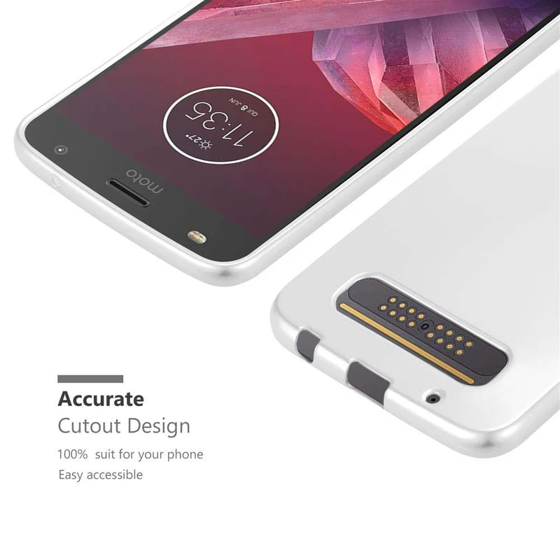 Cadorabo Hülle kompatibel mit Motorola MOTO Z2 PLAY / Z2 FORCE Schutzhülle aus flexiblem TPU Silikon