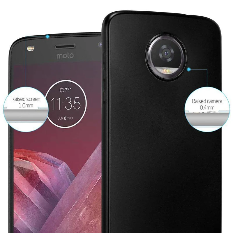 Cadorabo Hülle kompatibel mit Motorola MOTO Z2 Schutzhülle aus flexiblem TPU Silikon
