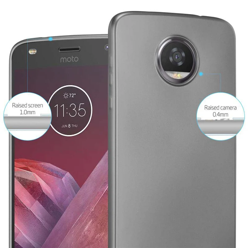 Cadorabo Hülle kompatibel mit Motorola MOTO Z2 Schutzhülle aus flexiblem TPU Silikon