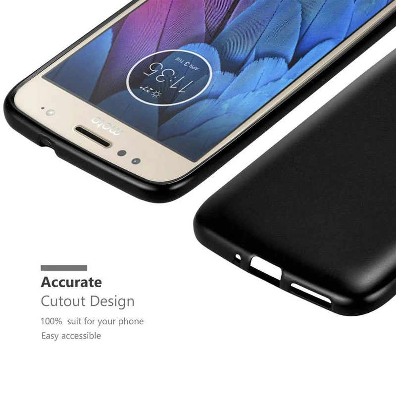 Cadorabo Hülle kompatibel mit Motorola MOTO G5S Schutzhülle aus flexiblem TPU Silikon