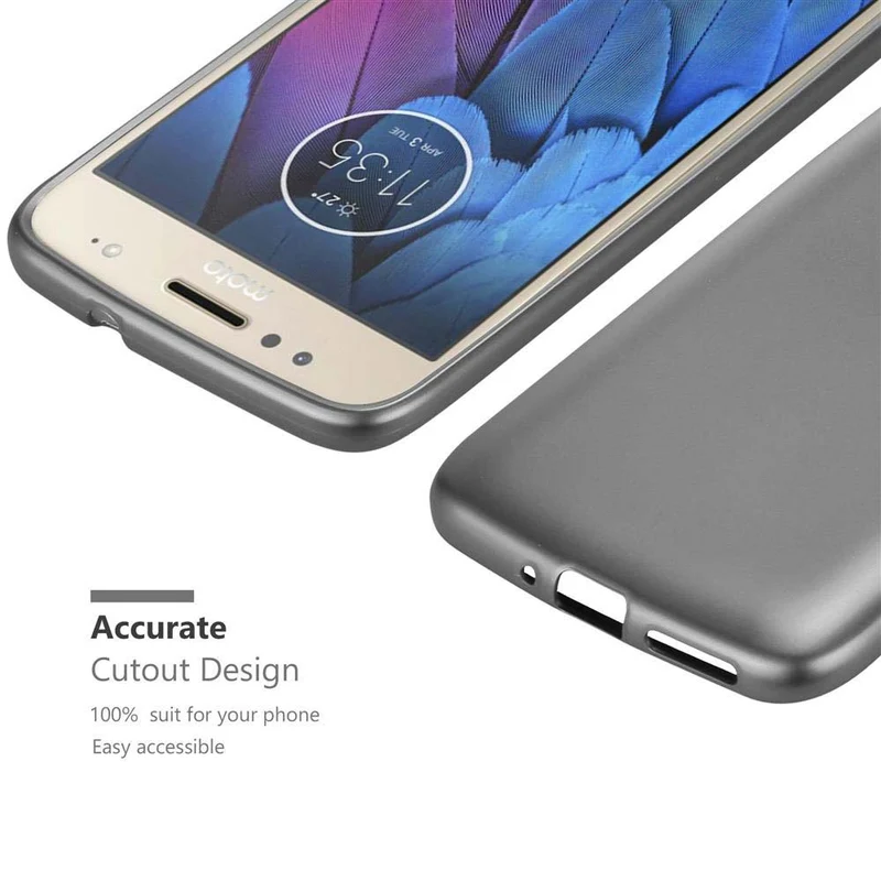 Cadorabo Hülle kompatibel mit Motorola MOTO G5S Schutzhülle aus flexiblem TPU Silikon