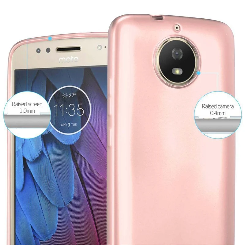 Cadorabo Hülle kompatibel mit Motorola MOTO G5S Schutzhülle aus flexiblem TPU Silikon