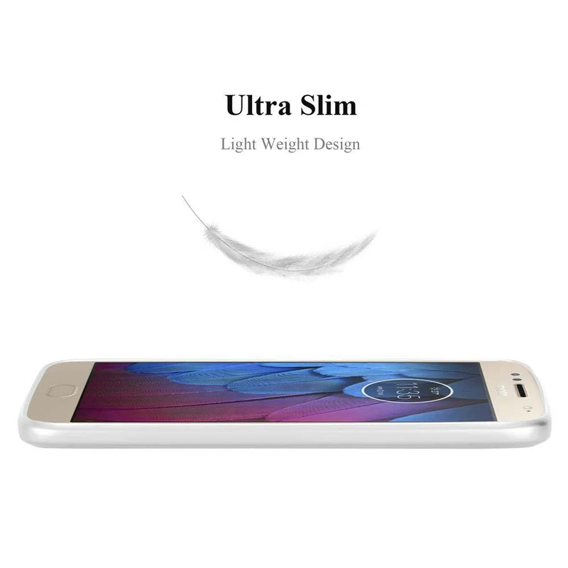Cadorabo Hülle kompatibel mit Motorola MOTO G5S Schutzhülle aus flexiblem TPU Silikon