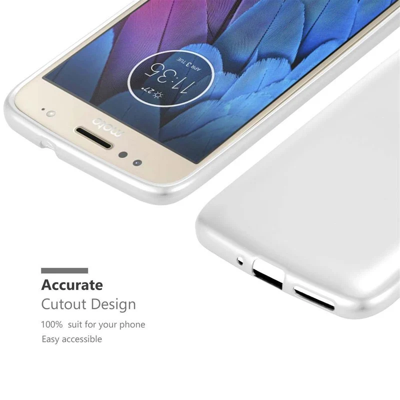 Cadorabo Hülle kompatibel mit Motorola MOTO G5S Schutzhülle aus flexiblem TPU Silikon