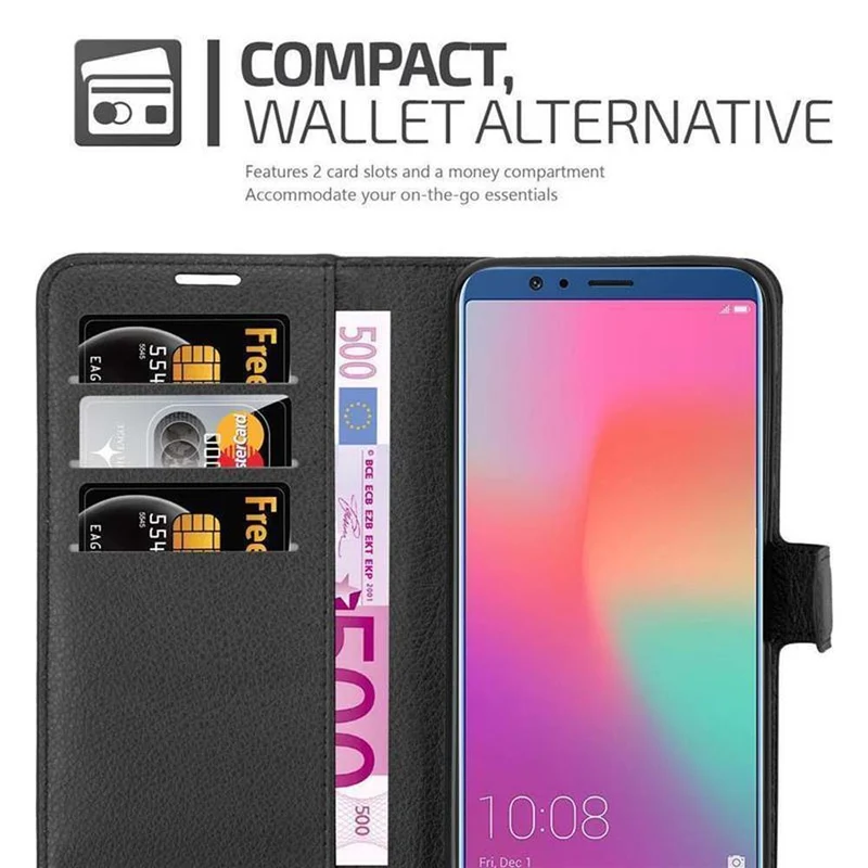 Cadorabo Hülle kompatibel mit Honor View 10 Schutzhülle mit Magnetverschluss, Standfunktion und Kartenfach