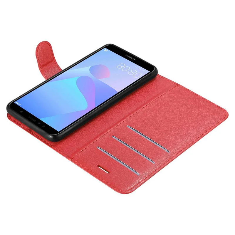 Cadorabo Hülle kompatibel mit Huawei Y6 PRIME Schutzhülle mit Magnetverschluss, Standfunktion und Kartenfach