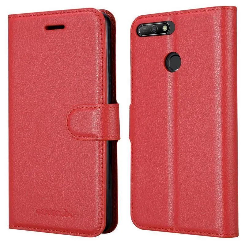 Cadorabo Hülle kompatibel mit Huawei Y6 PRIME Schutzhülle mit Magnetverschluss, Standfunktion und Kartenfach