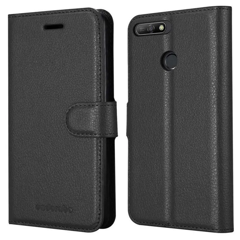 Cadorabo Hülle kompatibel mit Huawei Y6 PRIME Schutzhülle mit Magnetverschluss, Standfunktion und Kartenfach