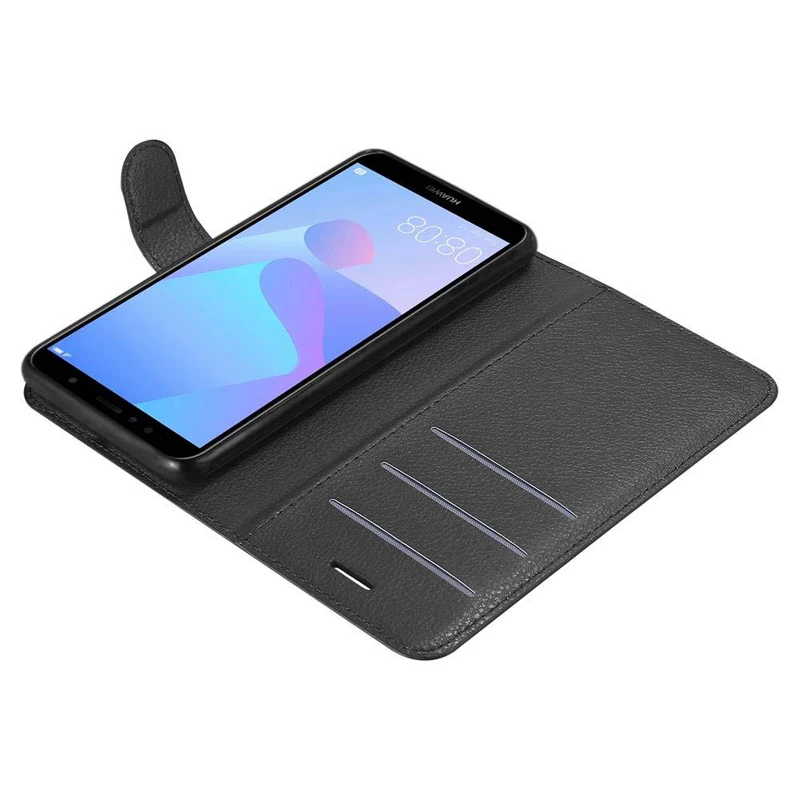Cadorabo Hülle kompatibel mit Huawei Y6 PRIME Schutzhülle mit Magnetverschluss, Standfunktion und Kartenfach