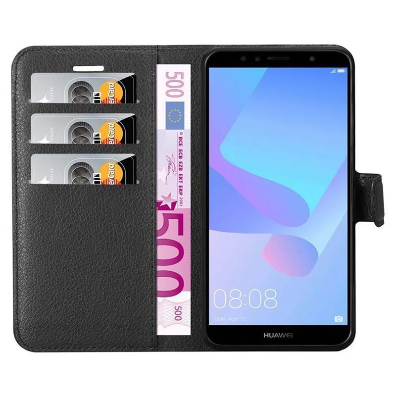 Cadorabo Hülle kompatibel mit Huawei Y6 PRIME Schutzhülle mit Magnetverschluss, Standfunktion und Kartenfach