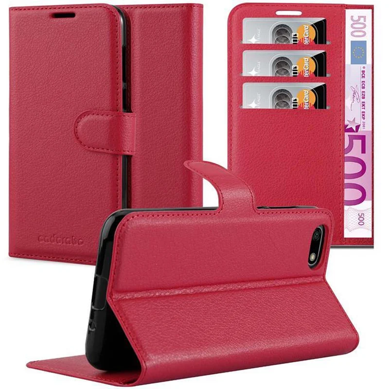 Cadorabo Hülle kompatibel mit Huawei Y5 PRIME 2018 / Y5 2018 Schutzhülle mit Magnetverschluss, Standfunktion und Kartenfach